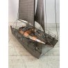GRANDE MODELINO CATAMARANO '107 cm' FERRO ARTIGIANALE BARCA BOAT NAVE SHIP MODEL