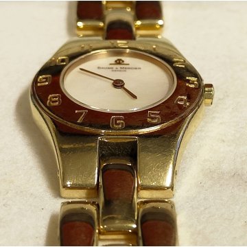 Baume & Mercier LINEA 5261 Plaque or G10 OROLOGIO POLSO Vintage LADY Wrist Watch