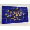 DESIGN LASTRA SMALTATA A MURO VINTAGE ANNI 70 QUADRO ASTRATTO SMALTO