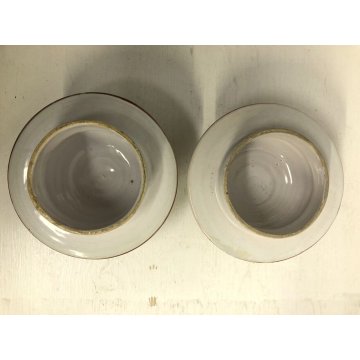 ANTICA COPPIA VASO MAIOLICA M.G.A. Mazzotti Abisola ALBARELLO FARMACIA '900