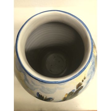 ANTICA COPPIA VASO MAIOLICA M.G.A. Mazzotti Abisola ALBARELLO FARMACIA '900