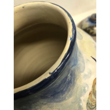 ANTICA COPPIA VASO MAIOLICA M.G.A. Mazzotti Abisola ALBARELLO FARMACIA '900