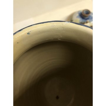 ANTICA COPPIA VASO MAIOLICA M.G.A. Mazzotti Abisola ALBARELLO FARMACIA '900
