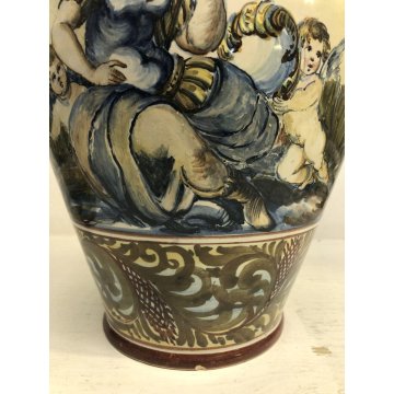 ANTICA COPPIA VASO MAIOLICA M.G.A. Mazzotti Abisola ALBARELLO FARMACIA '900