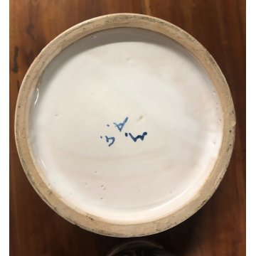 ANTICA COPPIA VASO MAIOLICA M.G.A. Mazzotti Abisola ALBARELLO FARMACIA '900
