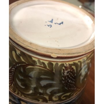 ANTICA COPPIA VASO MAIOLICA M.G.A. Mazzotti Abisola ALBARELLO FARMACIA '900