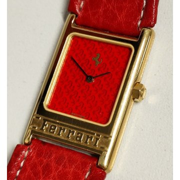Ferrari 2625 OROLOGIO POLSO anni 80 VINTAGE WRIST WATCH montre ROSSO ORO Swiss