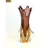 VASO VETRO Murano DESIGN FIORE AMBRA VIOLA 33,5 cm/h VINTAGE VASE FLOWER '50/'70