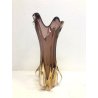 VASO VETRO Murano DESIGN FIORE AMBRA VIOLA 33,5 cm/h VINTAGE VASE FLOWER '50/'70