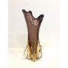 VASO VETRO Murano DESIGN FIORE AMBRA VIOLA 33,5 cm/h VINTAGE VASE FLOWER '50/'70
