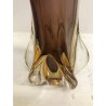 VASO VETRO Murano DESIGN FIORE AMBRA VIOLA 33,5 cm/h VINTAGE VASE FLOWER '50/'70