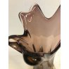 VASO VETRO Murano DESIGN FIORE AMBRA VIOLA 33,5 cm/h VINTAGE VASE FLOWER '50/'70