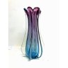 VASO VETRO Murano DESIGN FIORE AMETISTA TURCHESE 43,5 cm/h VINTAGE VASE FLOWER