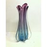 VASO VETRO Murano DESIGN FIORE AMETISTA TURCHESE 43,5 cm/h VINTAGE VASE FLOWER