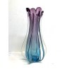 VASO VETRO Murano DESIGN FIORE AMETISTA TURCHESE 43,5 cm/h VINTAGE VASE FLOWER
