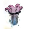 VASO VETRO Murano DESIGN FIORE AMETISTA TURCHESE 43,5 cm/h VINTAGE VASE FLOWER