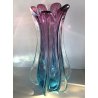 VASO VETRO Murano DESIGN FIORE AMETISTA TURCHESE 43,5 cm/h VINTAGE VASE FLOWER