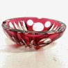 SVUOTATASCHE POSA CENERE BOWL CRISTALLO BOEMIA ROSSO RUBINO MOLATO CUT TO CLEAR