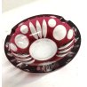 SVUOTATASCHE POSA CENERE BOWL CRISTALLO BOEMIA ROSSO RUBINO MOLATO CUT TO CLEAR