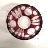 SVUOTATASCHE POSA CENERE BOWL CRISTALLO BOEMIA ROSSO RUBINO MOLATO CUT TO CLEAR