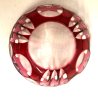 SVUOTATASCHE POSA CENERE BOWL CRISTALLO BOEMIA ROSSO RUBINO MOLATO CUT TO CLEAR