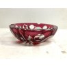 SVUOTATASCHE POSA CENERE BOWL CRISTALLO BOEMIA ROSSO RUBINO MOLATO CUT TO CLEAR