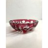 SVUOTATASCHE POSA CENERE BOWL CRISTALLO BOEMIA ROSSO RUBINO MOLATO CUT TO CLEAR