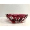 SVUOTATASCHE POSA CENERE BOWL CRISTALLO BOEMIA ROSSO RUBINO MOLATO CUT TO CLEAR