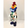 SCULTURA PAGLIACCIO CLOWN VETRO Murano MULTICOLORE MURRINA 24 cm/h VINTAGE 70s