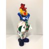 SCULTURA PAGLIACCIO CLOWN VETRO Murano MULTICOLORE MURRINA 24 cm/h VINTAGE 70s