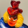 SCULTURA PAGLIACCIO CLOWN VETRO Murano MULTICOLORE MURRINA 24 cm/h VINTAGE 70s