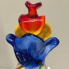 SCULTURA PAGLIACCIO CLOWN VETRO Murano MULTICOLORE MURRINA 24 cm/h VINTAGE 70s