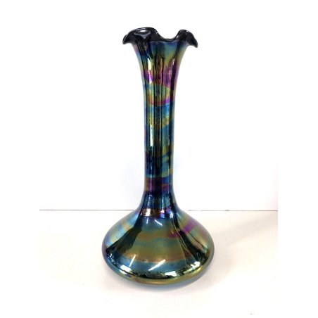 VASO VETRO MURANO CARNIVAL BLU VASE DESIGN Linea Mary Kristall MADE in ITALY 900