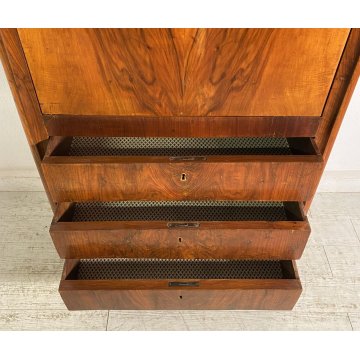 ANTICO SECRETAIRE BIEDERMEIER SEGRETO 1900 LEGNO NOCE RIBALTA SCRITTOIO EPOCA