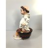 STATUINA FIGURA PORCELLANA CAPODIMONTE Frate VENDEMMIA BOTTE VINTAGE '900