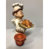 STATUINA FIGURA PORCELLANA CAPODIMONTE Frate CUOCO Chef VINTAGE '900