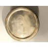 ANTICA SCATOLA TONDA COPERCHIO ø 9cm OTTONE ARGENTO DECORO SBALZO PUTTI DANZANTI