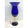 GRANDE VASO VETRO MURANO DESIGN BLU E ORO 51 cm/h VASE ITALIA CA'FOSCARI VINTAGE