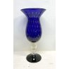 GRANDE VASO VETRO MURANO DESIGN BLU E ORO 51 cm/h VASE ITALIA CA'FOSCARI VINTAGE