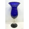 GRANDE VASO VETRO MURANO DESIGN BLU E ORO 51 cm/h VASE ITALIA CA'FOSCARI VINTAGE