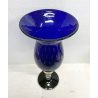 GRANDE VASO VETRO MURANO DESIGN BLU E ORO 51 cm/h VASE ITALIA CA'FOSCARI VINTAGE