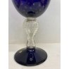 GRANDE VASO VETRO MURANO DESIGN BLU E ORO 51 cm/h VASE ITALIA CA'FOSCARI VINTAGE