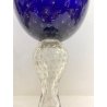 GRANDE VASO VETRO MURANO DESIGN BLU E ORO 51 cm/h VASE ITALIA CA'FOSCARI VINTAGE