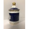 VASO con COPERCHIO PORCELLANA Sevres JAR WITH LID BLU ORO DECORO BOUQUET FIORITO