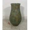 GRANDE VASO ZACCAGNINI VINTAGE CERAMICA h 56 cm PORTAFIORI VASE VERDE BRONZEO