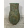 GRANDE VASO ZACCAGNINI VINTAGE CERAMICA h 56 cm PORTAFIORI VASE VERDE BRONZEO