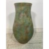 GRANDE VASO ZACCAGNINI VINTAGE CERAMICA h 56 cm PORTAFIORI VASE VERDE BRONZEO