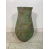 GRANDE VASO ZACCAGNINI VINTAGE CERAMICA h 56 cm PORTAFIORI VASE VERDE BRONZEO