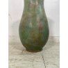 GRANDE VASO ZACCAGNINI VINTAGE CERAMICA h 56 cm PORTAFIORI VASE VERDE BRONZEO