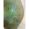 GRANDE VASO ZACCAGNINI VINTAGE CERAMICA h 56 cm PORTAFIORI VASE VERDE BRONZEO
